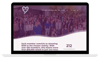 Group photo of charity event attendees in Regina, SK for Above the Fold.