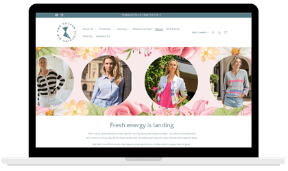 Above the Fold website homepage showcasing fashion and jewelry in Regina, SK.