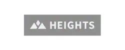Heights logo with mountain icon and text for branding.