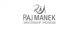 Rai Manek mentorship program logo with crown symbol and text.