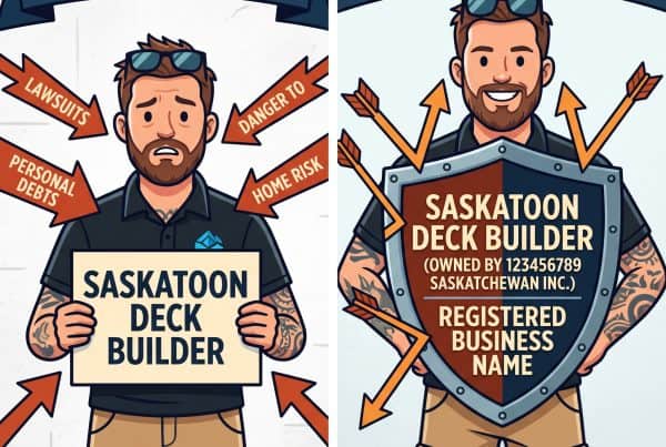 Saskatoon Deck Builder shield protects personal assets from legal risks.